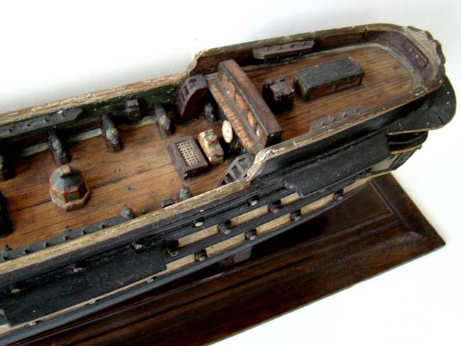 A RARE mid 19th century highly detailed sailor-made model of the 96 gun British warship HMS Asia, circa 1840-1850. — image 6